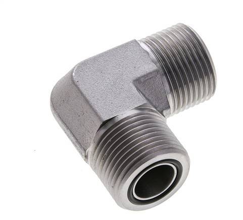 UN 1-3/16''-12 männlich Verzinkter Stahl 90 Grad Winkelverschraubung ORFS 400 Bar - Hydraulisch