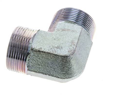 UN 1-11/16''-12 Male Zinc plated Steel 90 deg Elbow Fitting ORFS 250 Bar - Hydraulic