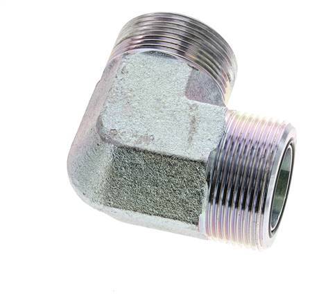 UN 1-11/16''-12 männlich Verzinkter Stahl 90 Grad Winkelverschraubung ORFS 250 Bar - Hydraulisch