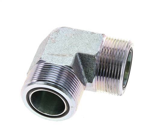 UN 1-11/16''-12 männlich Verzinkter Stahl 90 Grad Winkelverschraubung ORFS 250 Bar - Hydraulisch
