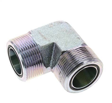 UN 1-11/16''-12 männlich Verzinkter Stahl 90 Grad Winkelverschraubung ORFS 250 Bar - Hydraulisch
