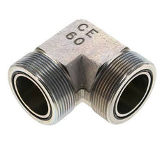 UN 2''-12 männlich Verzinkter Stahl 90 Grad Winkelverschraubung ORFS 250 Bar - Hydraulisch