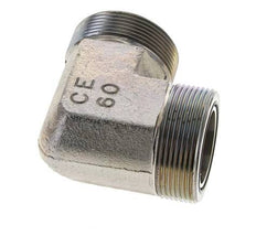 UN 2''-12 männlich Verzinkter Stahl 90 Grad Winkelverschraubung ORFS 250 Bar - Hydraulisch