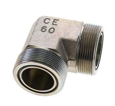 UN 2''-12 männlich Verzinkter Stahl 90 Grad Winkelverschraubung ORFS 250 Bar - Hydraulisch