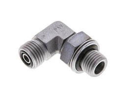 UNF 9/16''-18 x G 1/4'' Außengewinde Verzinkter Stahl 90 Grad Winkelverschraubung ORFS 400 Bar - Hydraulik
