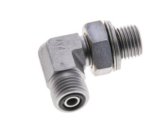 UNF 9/16''-18 x G 1/4'' Außengewinde Verzinkter Stahl 90 Grad Winkelverschraubung ORFS 400 Bar - Hydraulik