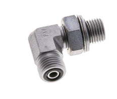 UNF 9/16''-18 x G 1/4'' Außengewinde Verzinkter Stahl 90 Grad Winkelverschraubung ORFS 400 Bar - Hydraulik