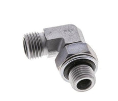 UNF 9/16''-18 x G 1/4'' Außengewinde Verzinkter Stahl 90 Grad Winkelverschraubung ORFS 400 Bar - Hydraulik