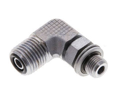 UNF 9/16''-18 x G 1/8'' Außengewinde Verzinkter Stahl 90 Grad Winkelverschraubung ORFS 400 Bar - Hydraulisch