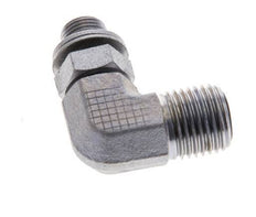 UNF 9/16''-18 x G 1/8'' Außengewinde Verzinkter Stahl 90 Grad Winkelverschraubung ORFS 400 Bar - Hydraulisch