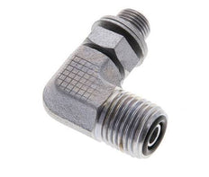 UNF 9/16''-18 x G 1/8'' Außengewinde Verzinkter Stahl 90 Grad Winkelverschraubung ORFS 400 Bar - Hydraulisch