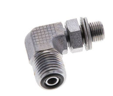 UNF 9/16''-18 x G 1/8'' Außengewinde Verzinkter Stahl 90 Grad Winkelverschraubung ORFS 400 Bar - Hydraulisch