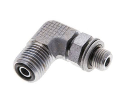 UNF 9/16''-18 x G 1/8'' Außengewinde Verzinkter Stahl 90 Grad Winkelverschraubung ORFS 400 Bar - Hydraulisch