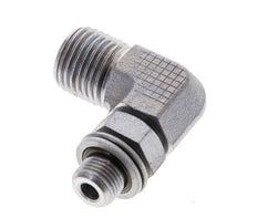 UNF 9/16''-18 x G 1/8'' Außengewinde Verzinkter Stahl 90 Grad Winkelverschraubung ORFS 400 Bar - Hydraulisch
