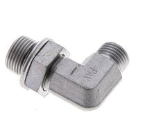 UNF 9/16''-18 x G 3/8'' Außengewinde Verzinkter Stahl 90 Grad Winkelverschraubung ORFS 400 Bar - Hydraulisch