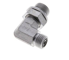 UNF 9/16''-18 x G 3/8'' Außengewinde Verzinkter Stahl 90 Grad Winkelverschraubung ORFS 400 Bar - Hydraulisch