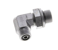 UNF 9/16''-18 x G 3/8'' Außengewinde Verzinkter Stahl 90 Grad Winkelverschraubung ORFS 400 Bar - Hydraulisch