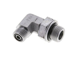 UNF 9/16''-18 x G 3/8'' Außengewinde Verzinkter Stahl 90 Grad Winkelverschraubung ORFS 400 Bar - Hydraulisch