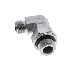 UNF 9/16''-18 x G 3/8'' Außengewinde Verzinkter Stahl 90 Grad Winkelverschraubung ORFS 400 Bar - Hydraulisch