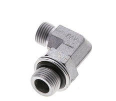 UNF 9/16''-18 x G 3/8'' Außengewinde Verzinkter Stahl 90 Grad Winkelverschraubung ORFS 400 Bar - Hydraulisch