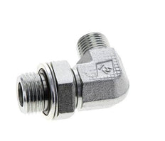 UN 11/16''-16 x G 1/2'' Männlich Verzinkter Stahl 90 Grad Winkelverschraubung ORFS 400 Bar - Hydraulisch