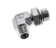 UN 11/16''-16 x G 1/2'' Männlich Verzinkter Stahl 90 Grad Winkelverschraubung ORFS 400 Bar - Hydraulisch