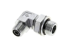 UN 11/16''-16 x G 1/2'' Männlich Verzinkter Stahl 90 Grad Winkelverschraubung ORFS 400 Bar - Hydraulisch