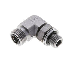 UN 11/16''-16 x G 1/4'' männlich Verzinkter Stahl 90 Grad Winkelverschraubung ORFS 400 Bar - Hydraulisch