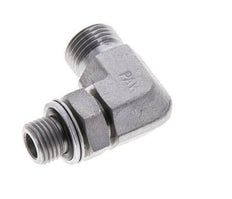 UN 11/16''-16 x G 1/4'' männlich Verzinkter Stahl 90 Grad Winkelverschraubung ORFS 400 Bar - Hydraulisch