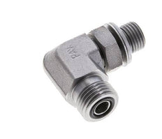UN 11/16''-16 x G 1/4'' Male Zinc plated Steel 90 deg Elbow Fitting ORFS 400 Bar - Hydraulic
