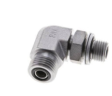 UN 11/16''-16 x G 1/4'' männlich Verzinkter Stahl 90 Grad Winkelverschraubung ORFS 400 Bar - Hydraulisch