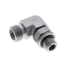UN 11/16''-16 x G 1/4'' Male Zinc plated Steel 90 deg Elbow Fitting ORFS 400 Bar - Hydraulic