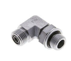 UN 11/16''-16 x G 3/8'' Männlich Verzinkter Stahl 90 Grad Winkelverschraubung ORFS 400 Bar - Hydraulisch