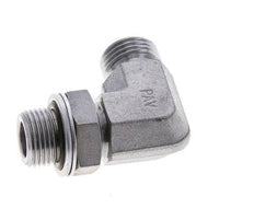 UN 11/16''-16 x G 3/8'' Männlich Verzinkter Stahl 90 Grad Winkelverschraubung ORFS 400 Bar - Hydraulisch
