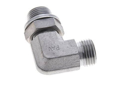 UN 11/16''-16 x G 3/8'' Männlich Verzinkter Stahl 90 Grad Winkelverschraubung ORFS 400 Bar - Hydraulisch