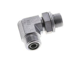 UN 11/16''-16 x G 3/8'' Männlich Verzinkter Stahl 90 Grad Winkelverschraubung ORFS 400 Bar - Hydraulisch