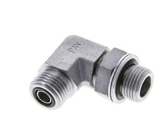 UN 11/16''-16 x G 3/8'' Männlich Verzinkter Stahl 90 Grad Winkelverschraubung ORFS 400 Bar - Hydraulisch
