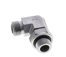 UN 11/16''-16 x G 3/8'' Männlich Verzinkter Stahl 90 Grad Winkelverschraubung ORFS 400 Bar - Hydraulisch