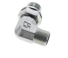 UN 13/16''-16 x G 1/2'' männlich Verzinkter Stahl 90 Grad Winkelverschraubung ORFS 400 Bar - Hydraulisch