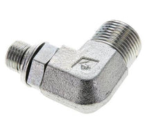 UN 13/16''-16 x G 1/4'' männlich Verzinkter Stahl 90 Grad Winkelverschraubung ORFS 400 Bar - Hydraulisch