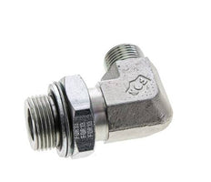 UN 13/16''-16 x G 3/4'' männlich Verzinkter Stahl 90 Grad Winkelverschraubung ORFS 400 Bar - Hydraulisch