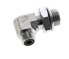 UN 13/16''-16 x G 3/4'' männlich Verzinkter Stahl 90 Grad Winkelverschraubung ORFS 400 Bar - Hydraulisch