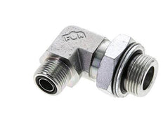 UN 13/16''-16 x G 3/4'' männlich Verzinkter Stahl 90 Grad Winkelverschraubung ORFS 400 Bar - Hydraulisch