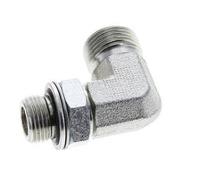 UN 13/16''-16 x G 3/8'' Male Zinc plated Steel 90 deg Elbow Fitting ORFS 400 Bar - Hydraulic