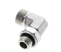 UN 13/16''-16 x G 3/8'' Male Zinc plated Steel 90 deg Elbow Fitting ORFS 400 Bar - Hydraulic