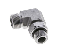 UNS 1''-14 x G 1/2'' männlich Verzinkter Stahl 90 Grad Winkelverschraubung ORFS 400 Bar - Hydraulisch