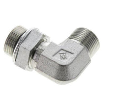 UNS 1''-14 x G 3/4'' Außengewinde Verzinkter Stahl 90 Grad Winkelverschraubung ORFS 400 Bar - Hydraulik
