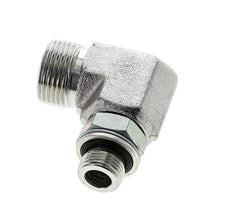 UNS 1''-14 x G 3/8'' Außengewinde Verzinkter Stahl 90 Grad Winkelverschraubung ORFS 400 Bar - Hydraulik