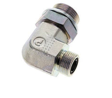 UNS 1''-14 x G 1'' Außengewinde Verzinkter Stahl 90 Grad Winkelverschraubung ORFS 315 Bar - Hydraulisch