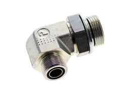 UNS 1''-14 x G 1'' Außengewinde Verzinkter Stahl 90 Grad Winkelverschraubung ORFS 315 Bar - Hydraulisch
